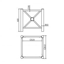 Kukkalaatikko ristikuviolla
